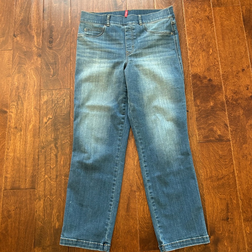SPANX Ankle Straight Leg Jean, Vintage Indigo - Size L